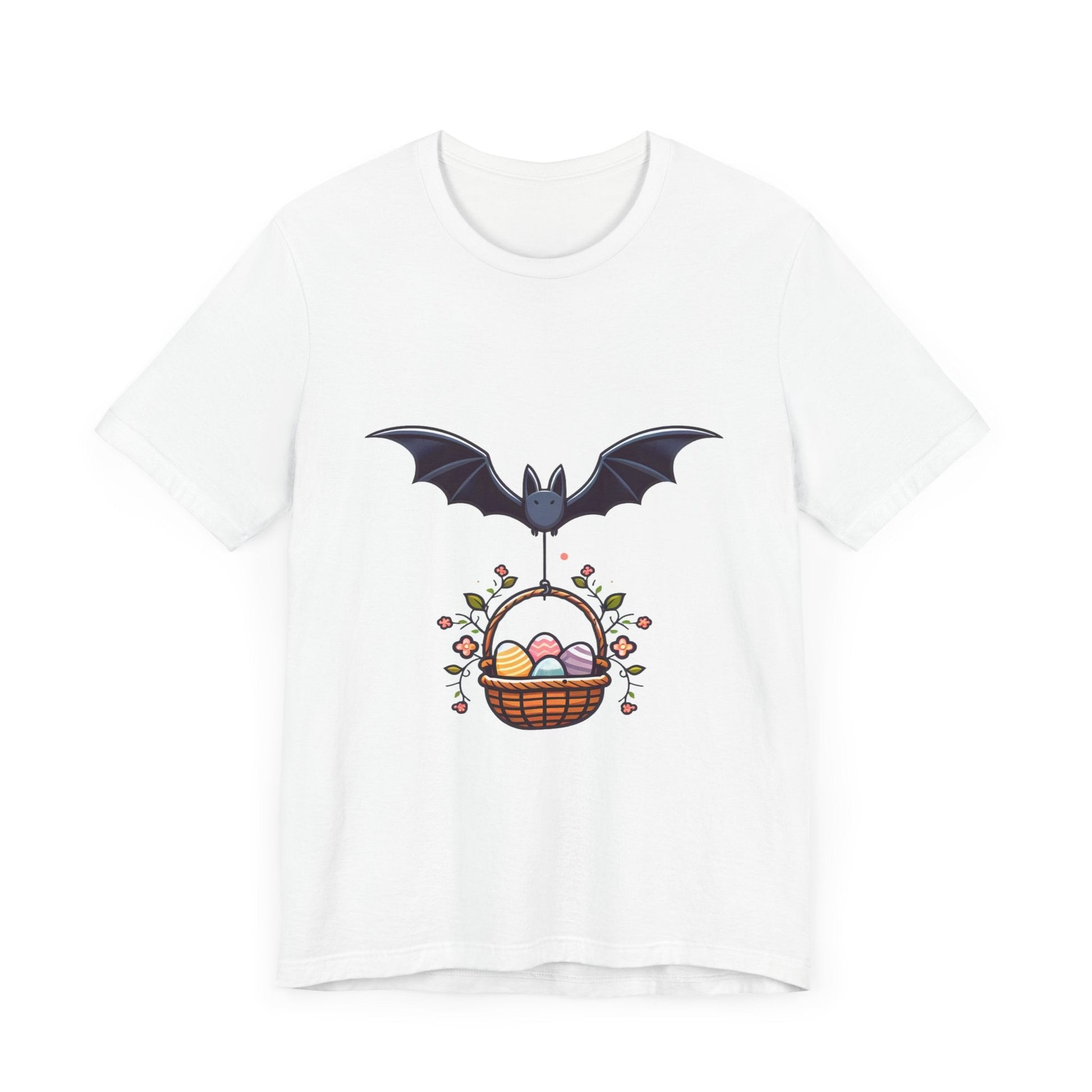 Bat With Easter Basket Short Sleeve Tee ShirtT - ShirtVTZdesignsWhiteXSbatsCottonCrew neck