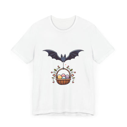 Bat With Easter Basket Short Sleeve Tee ShirtT - ShirtVTZdesignsWhiteXSbatsCottonCrew neck