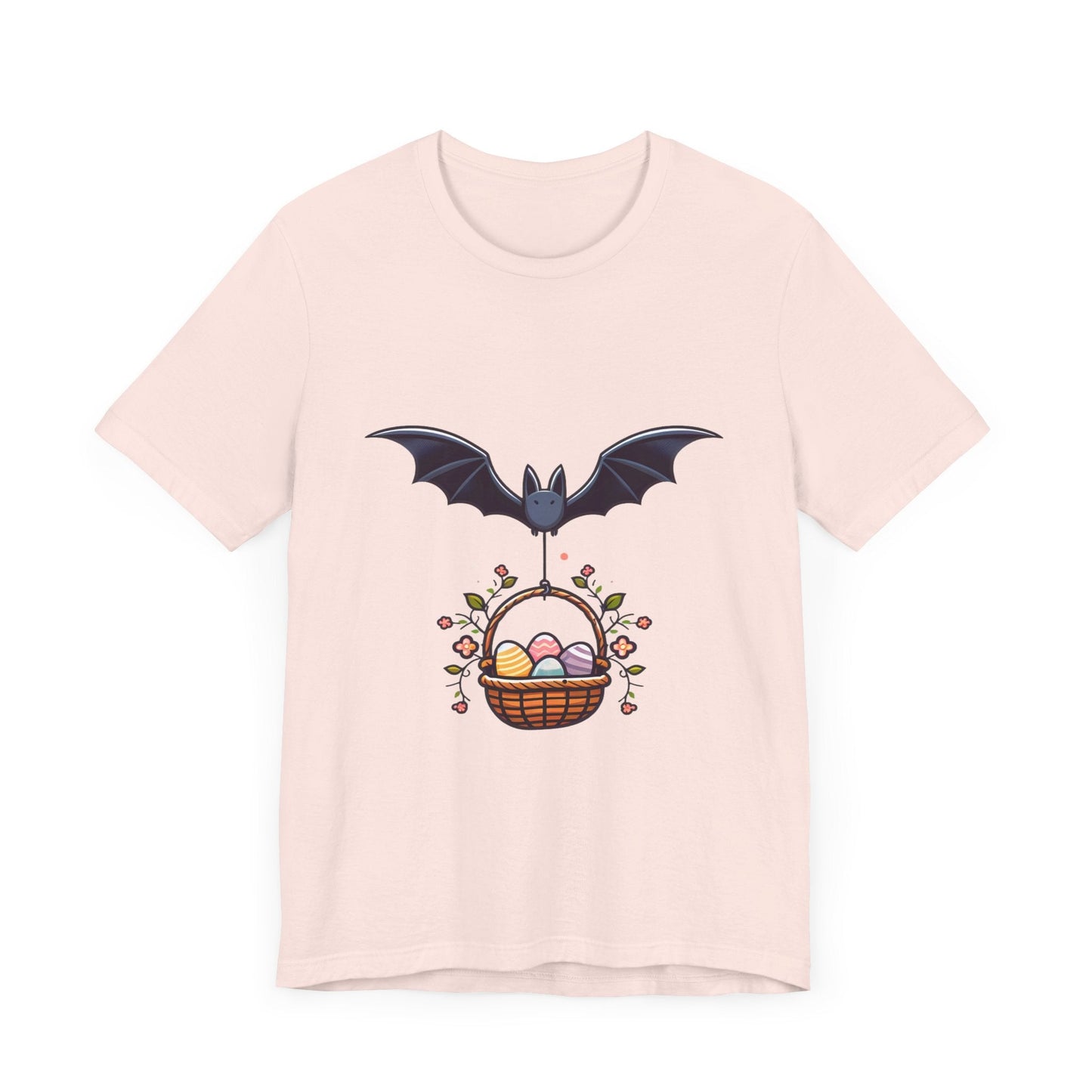 Bat With Easter Basket Short Sleeve Tee ShirtT - ShirtVTZdesignsSoft PinkXSbatsCottonCrew neck