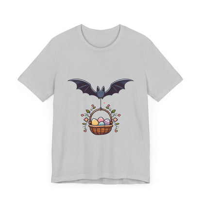 Bat With Easter Basket Short Sleeve Tee ShirtT - ShirtVTZdesignsSolid Athletic GreyXSbatsCottonCrew neck