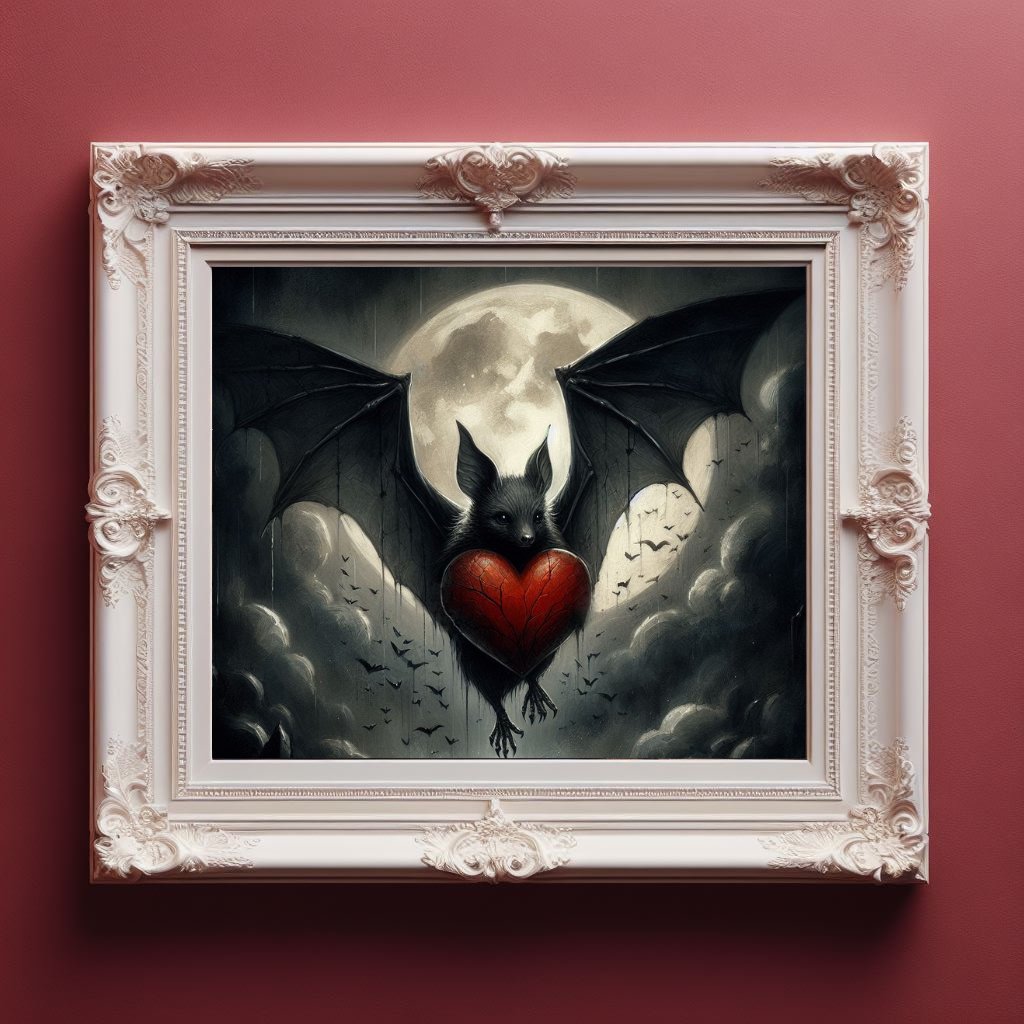 Bat With Heart PosterPrint MaterialVTZdesigns13x18 cm / 5x7″academiaArt & Wall Decorbats