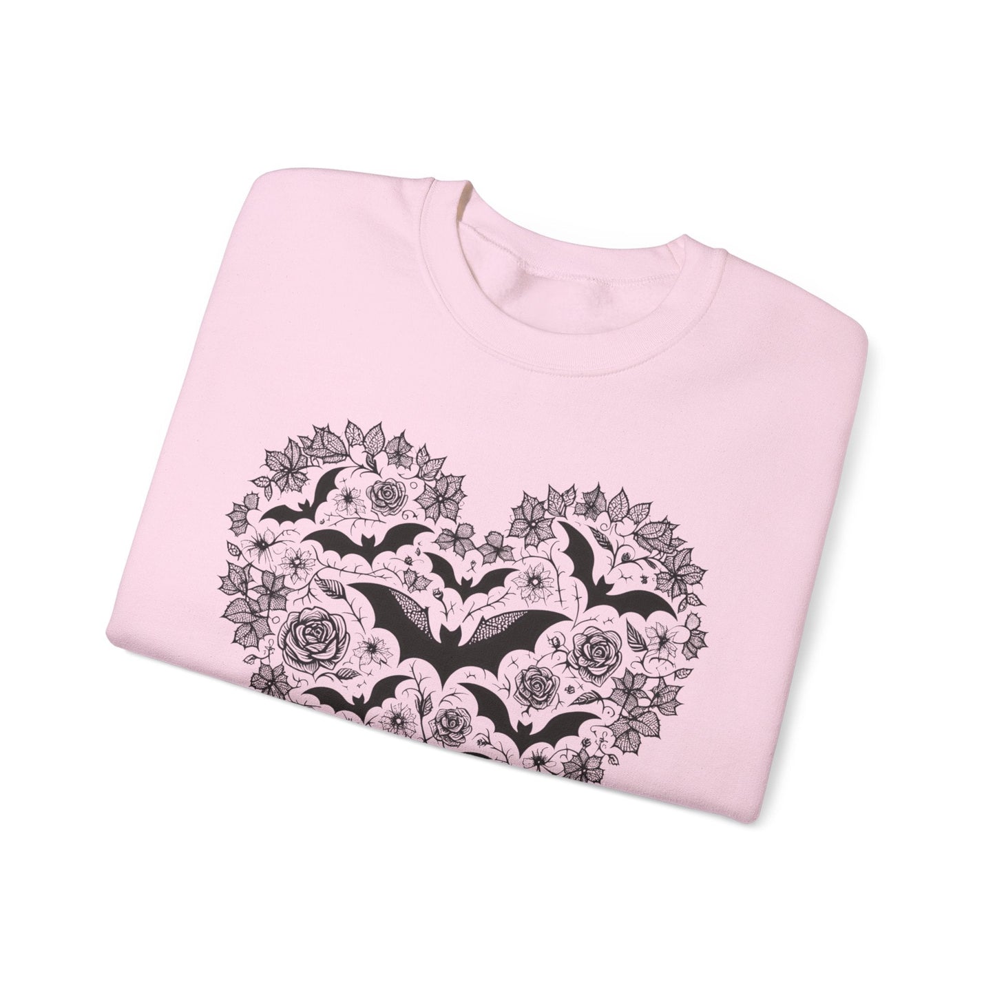 Bats and Roses Pullover Crewneck SweatshirtSweatshirtVTZdesignsSWhiteclothingCrew neckDTG