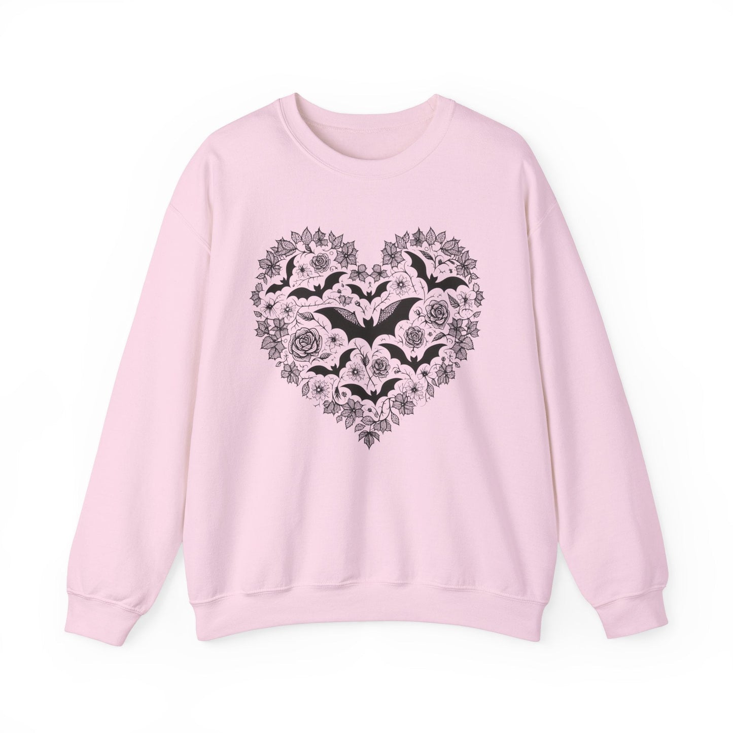 Bats and Roses Pullover Crewneck SweatshirtSweatshirtVTZdesignsSLight PinkclothingCrew neckDTG