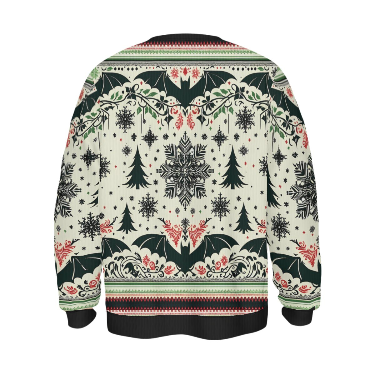 Bats Trees and Snowflakes Pullover SweaterSweatshirtVTZdesignsWhiteSchristmasclothinggothic