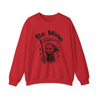 Be Mine Grim Reaper Pullover Crewneck SweatshirtSweatshirtVTZdesignsSRedclothingCrew neckdark humor