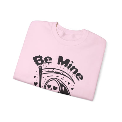 Be Mine Grim Reaper Pullover Crewneck SweatshirtSweatshirtVTZdesignsSSport GreyclothingCrew neckdark humor