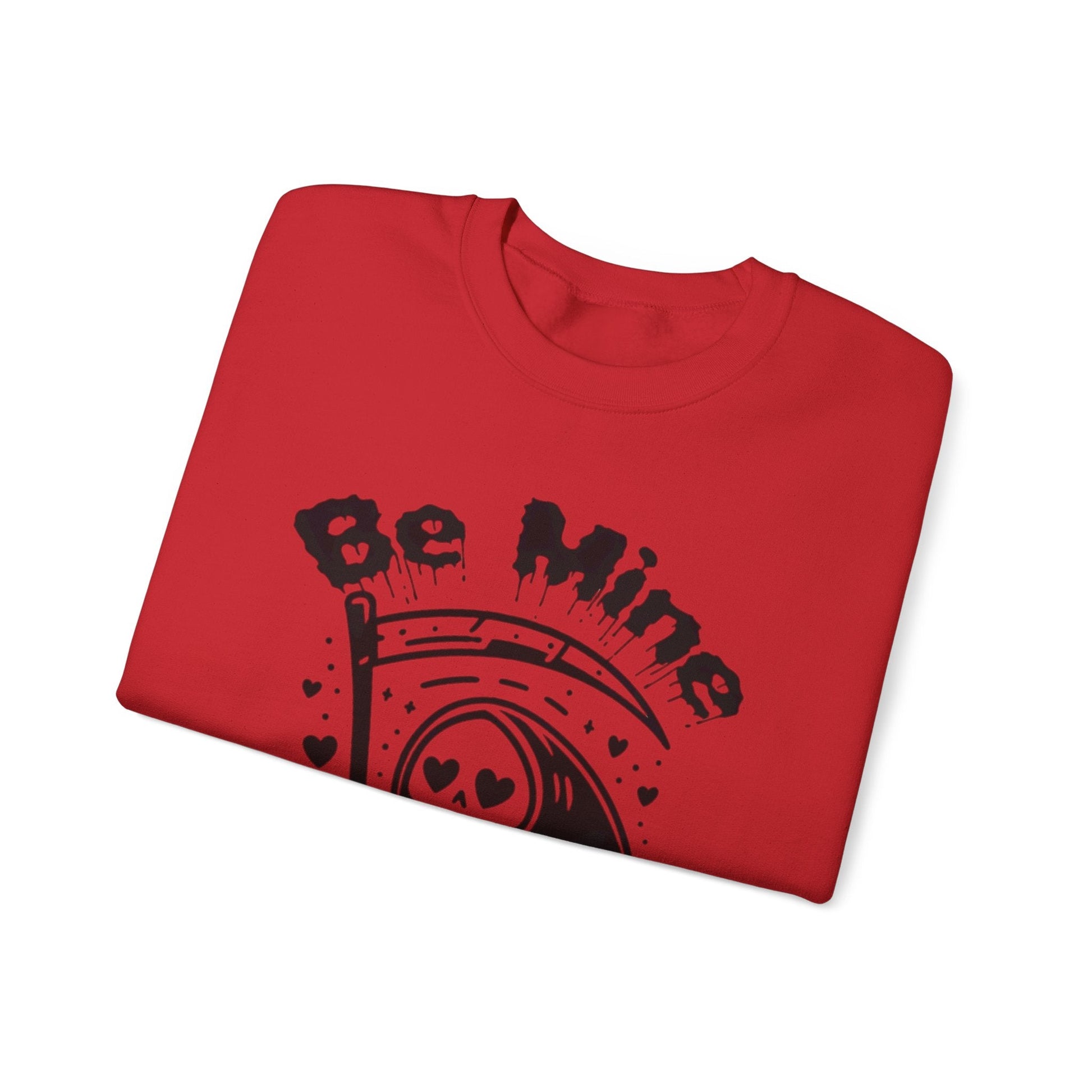 Be Mine Grim Reaper Pullover Crewneck SweatshirtSweatshirtVTZdesignsSSport GreyclothingCrew neckdark humor