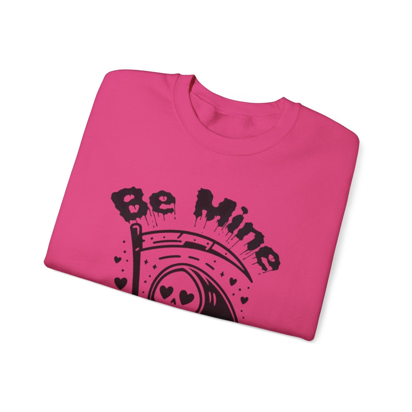 Be Mine Grim Reaper Pullover Crewneck SweatshirtSweatshirtVTZdesignsSSport GreyclothingCrew neckdark humor