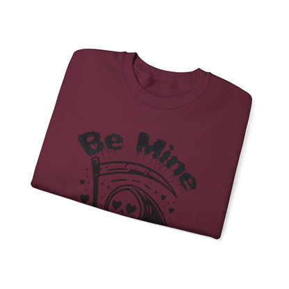 Be Mine Grim Reaper Pullover Crewneck SweatshirtSweatshirtVTZdesignsSSport GreyclothingCrew neckdark humor