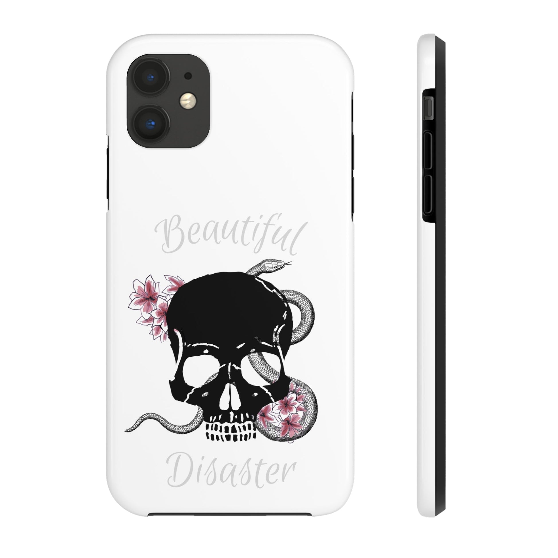 Beautiful Disaster Skull Rose Snake Tough Phone Cases iPhone 7, 8, X, 11, 12, 13, 14 & morePhone CaseVTZdesignsiPhone 11AccessoriesGlossyiPhone Cases