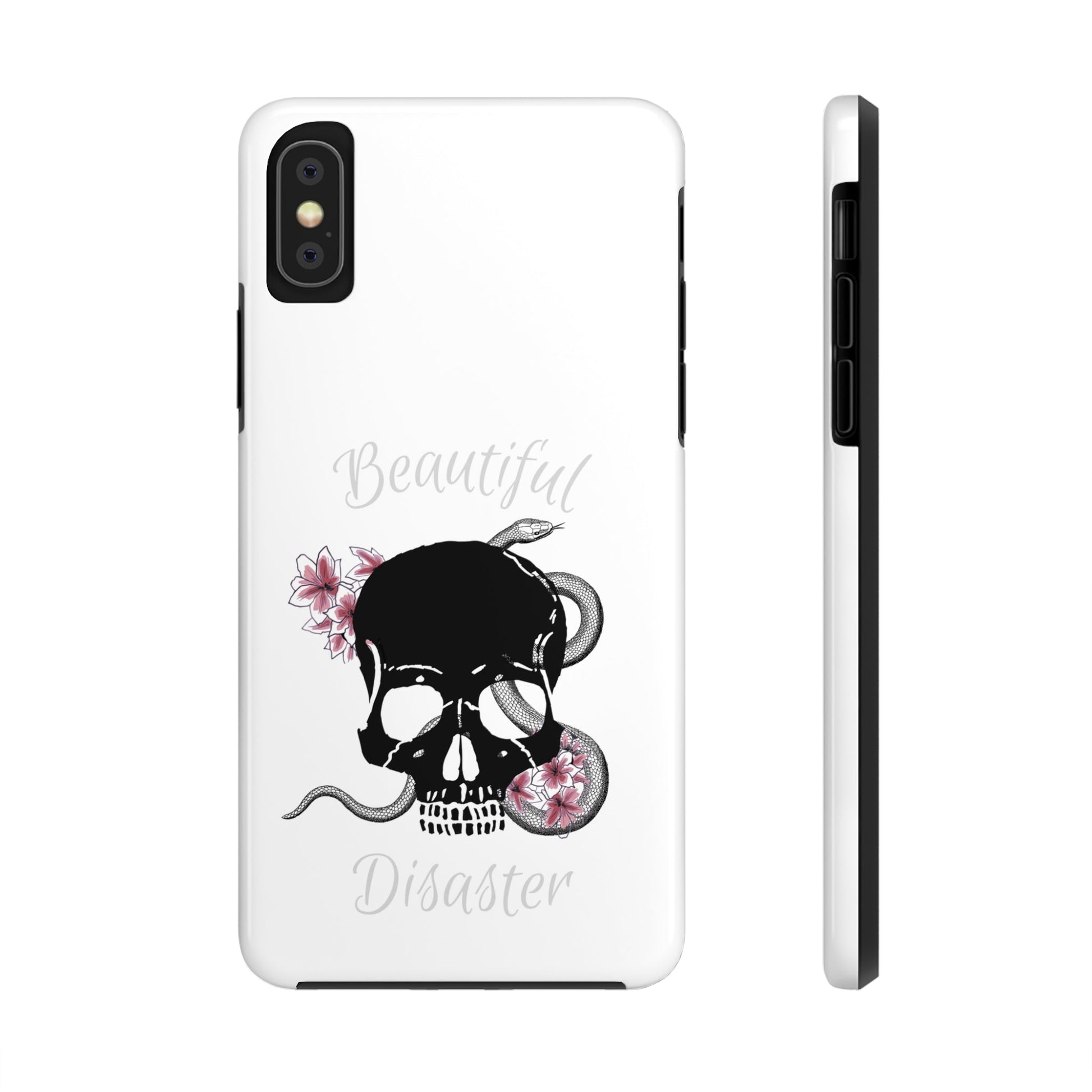 Beautiful Disaster Skull Rose Snake Tough Phone Cases iPhone 7, 8, X, 11, 12, 13, 14 & morePhone CaseVTZdesignsiPhone XAccessoriesGlossyiPhone Cases