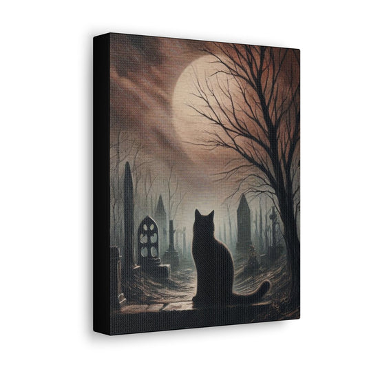 Black Cat In Cemetery Canvas Gallery WrapCanvasVTZdesigns8″ x 10″1.25"Art & Wall DecorCanvascanvas art