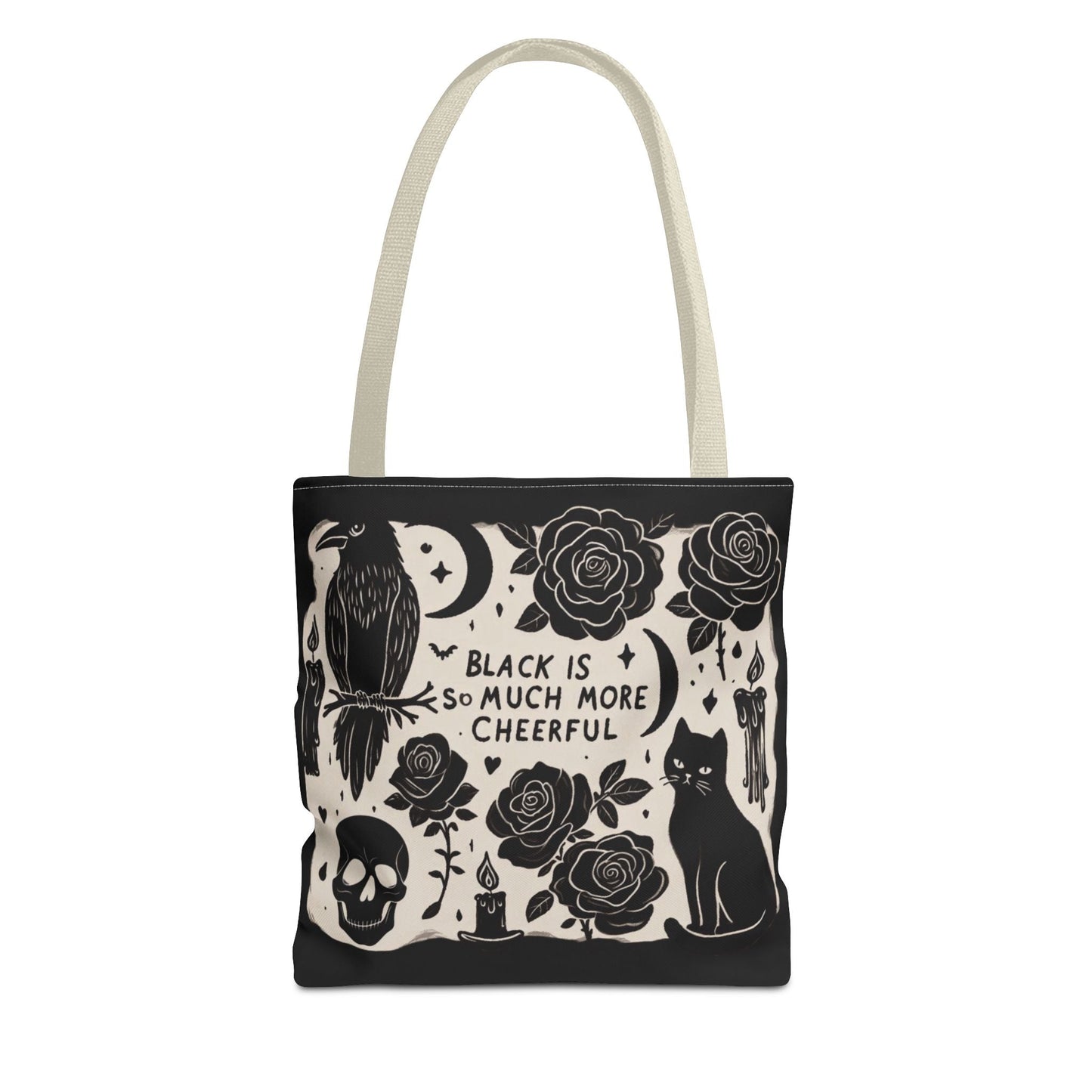 Black Is So Much More Cheerful Tote BagBagsVTZdesigns13" × 13''BeigeAccessoriesAll Over PrintAssembled in the USA