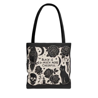 Black Is So Much More Cheerful Tote BagBagsVTZdesigns13" × 13''BlackAccessoriesAll Over PrintAssembled in the USA