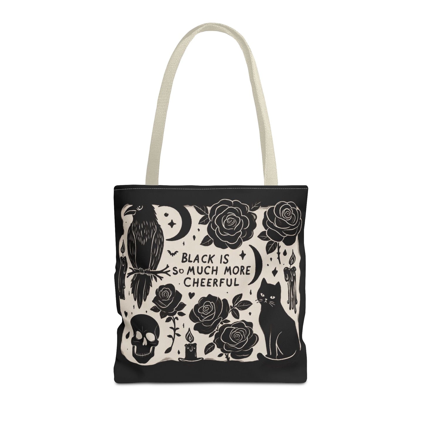 Black Is So Much More Cheerful Tote BagBagsVTZdesigns16" × 16''BeigeAccessoriesAll Over PrintAssembled in the USA