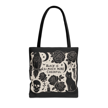 Black Is So Much More Cheerful Tote BagBagsVTZdesigns16" × 16''BlackAccessoriesAll Over PrintAssembled in the USA