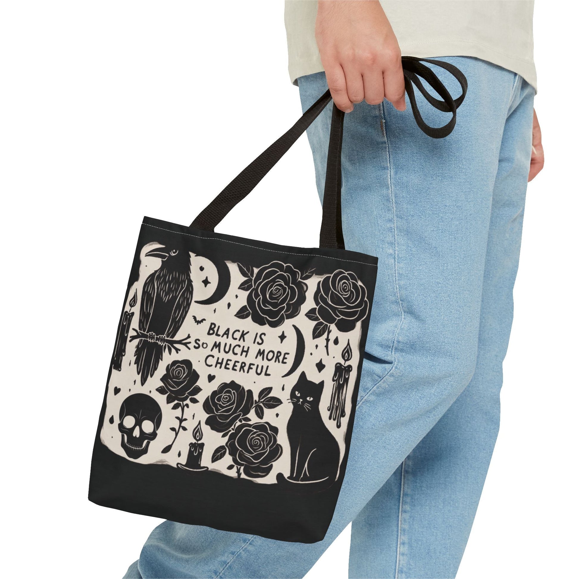 Black Is So Much More Cheerful Tote BagBagsVTZdesigns18" × 18''BeigeAccessoriesAll Over PrintAssembled in the USA