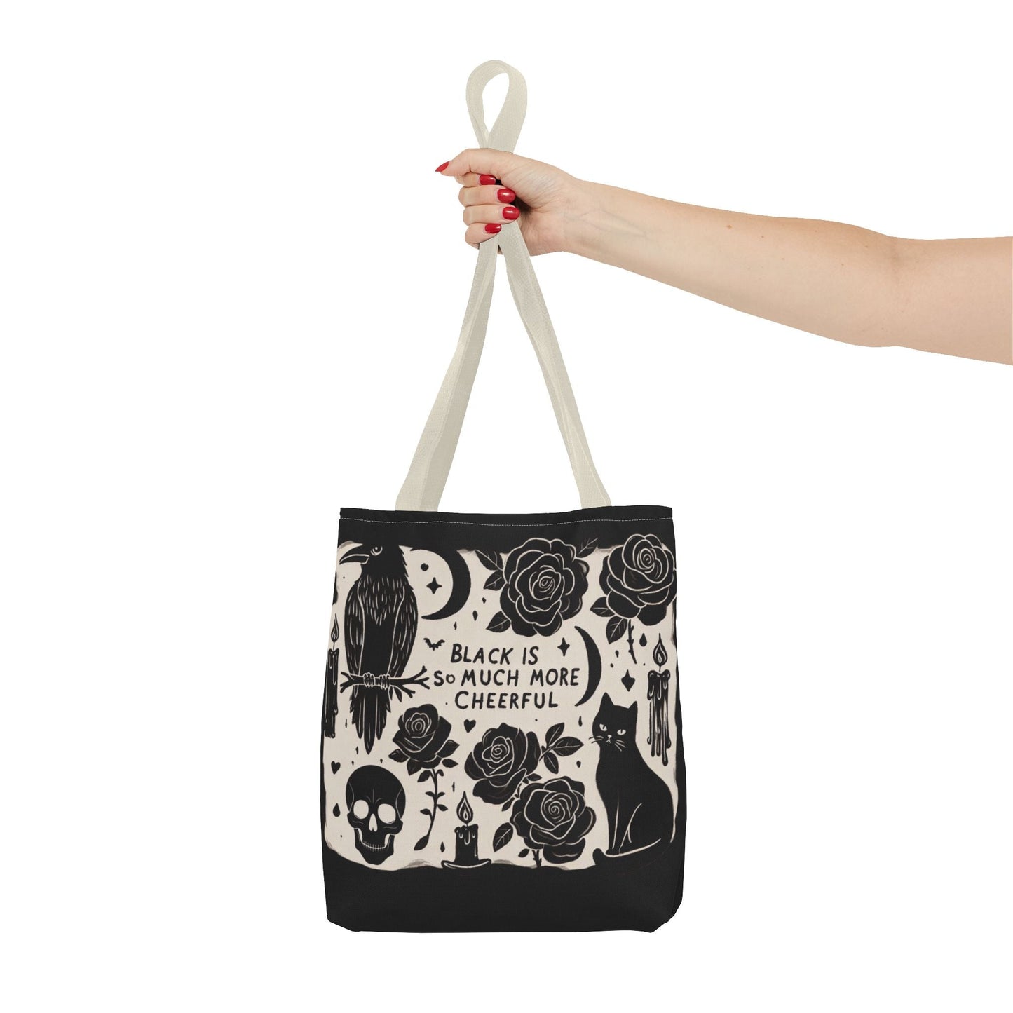 Black Is So Much More Cheerful Tote BagBagsVTZdesigns18" × 18''BeigeAccessoriesAll Over PrintAssembled in the USA