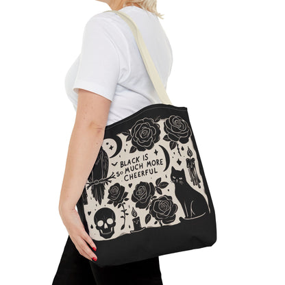 Black Is So Much More Cheerful Tote BagBagsVTZdesigns18" × 18''BeigeAccessoriesAll Over PrintAssembled in the USA