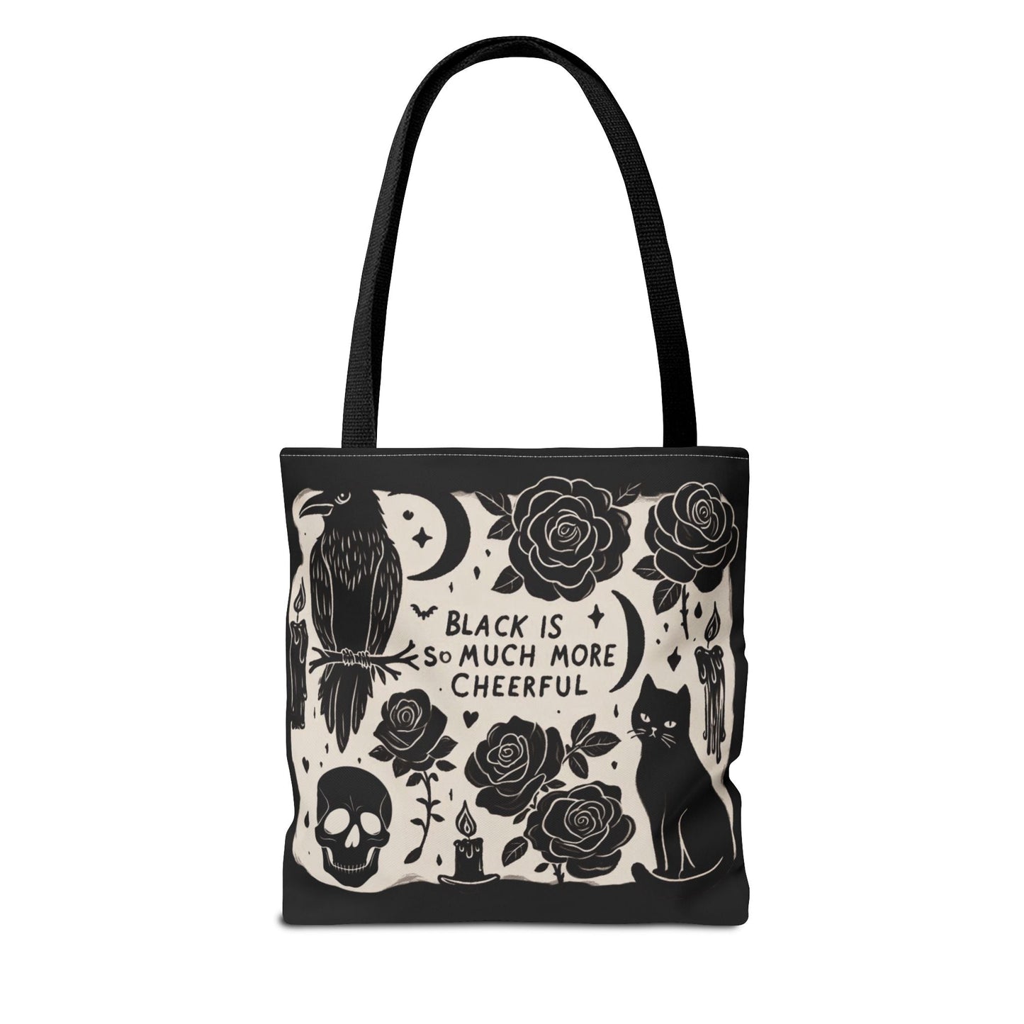 Black Is So Much More Cheerful Tote BagBagsVTZdesigns18" × 18''BeigeAccessoriesAll Over PrintAssembled in the USA