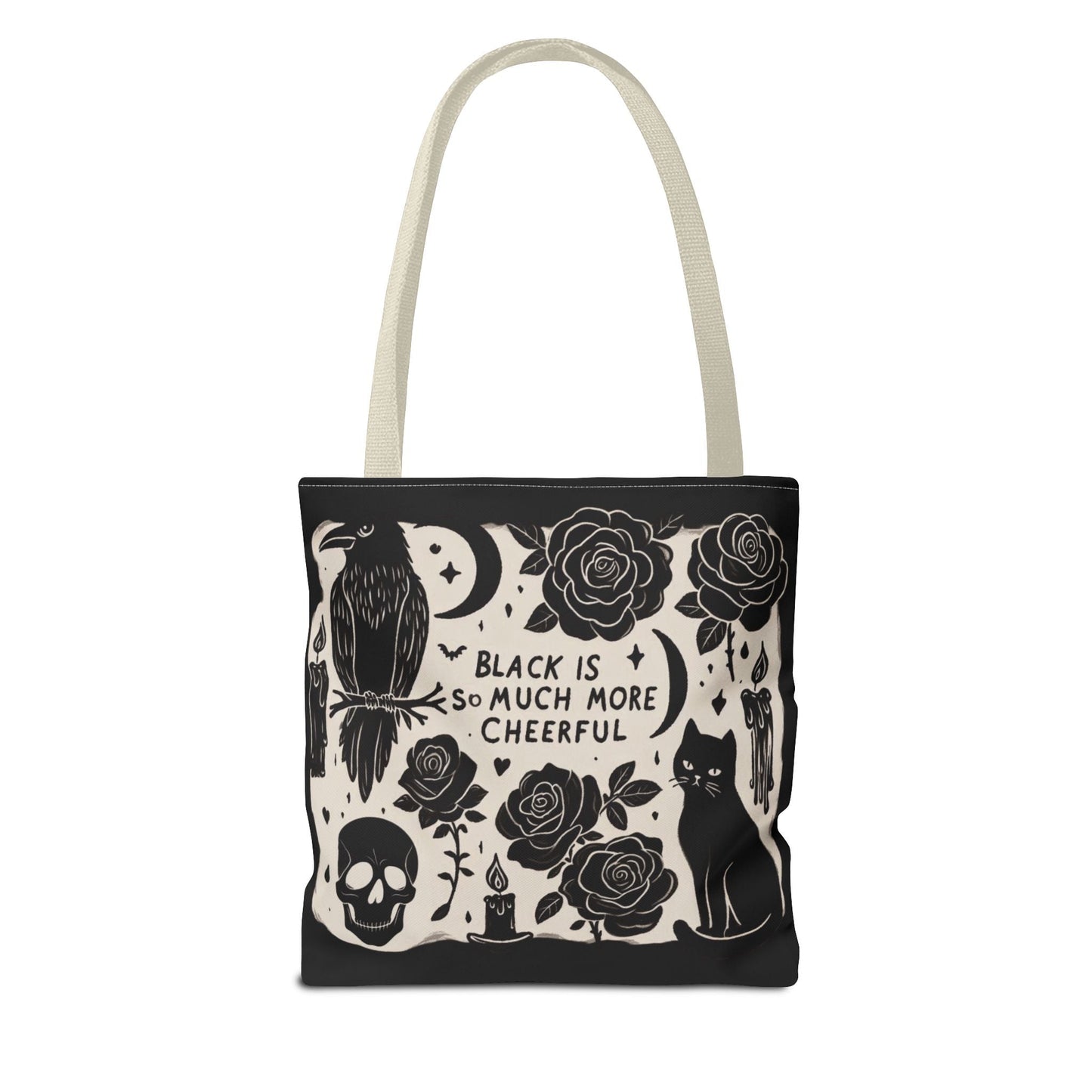 Black Is So Much More Cheerful Tote BagBagsVTZdesigns18" × 18''BeigeAccessoriesAll Over PrintAssembled in the USA