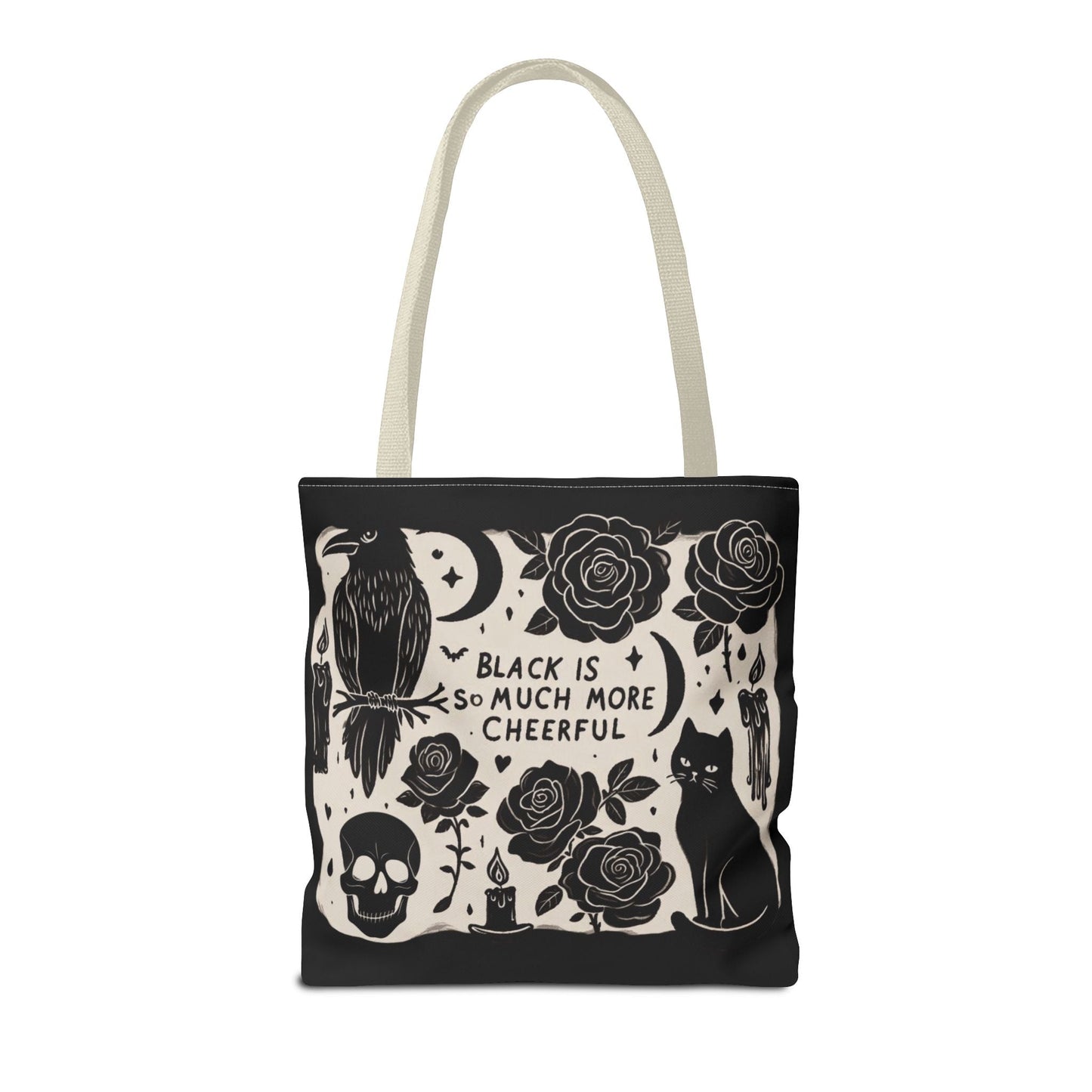 Black Is So Much More Cheerful Tote BagBagsVTZdesigns18" × 18''BeigeAccessoriesAll Over PrintAssembled in the USA