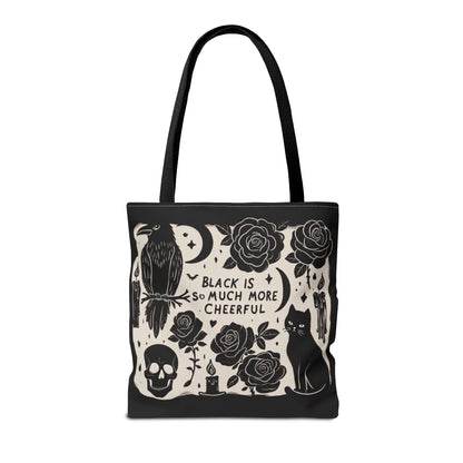 Black Is So Much More Cheerful Tote BagBagsVTZdesigns18" × 18''BeigeAccessoriesAll Over PrintAssembled in the USA