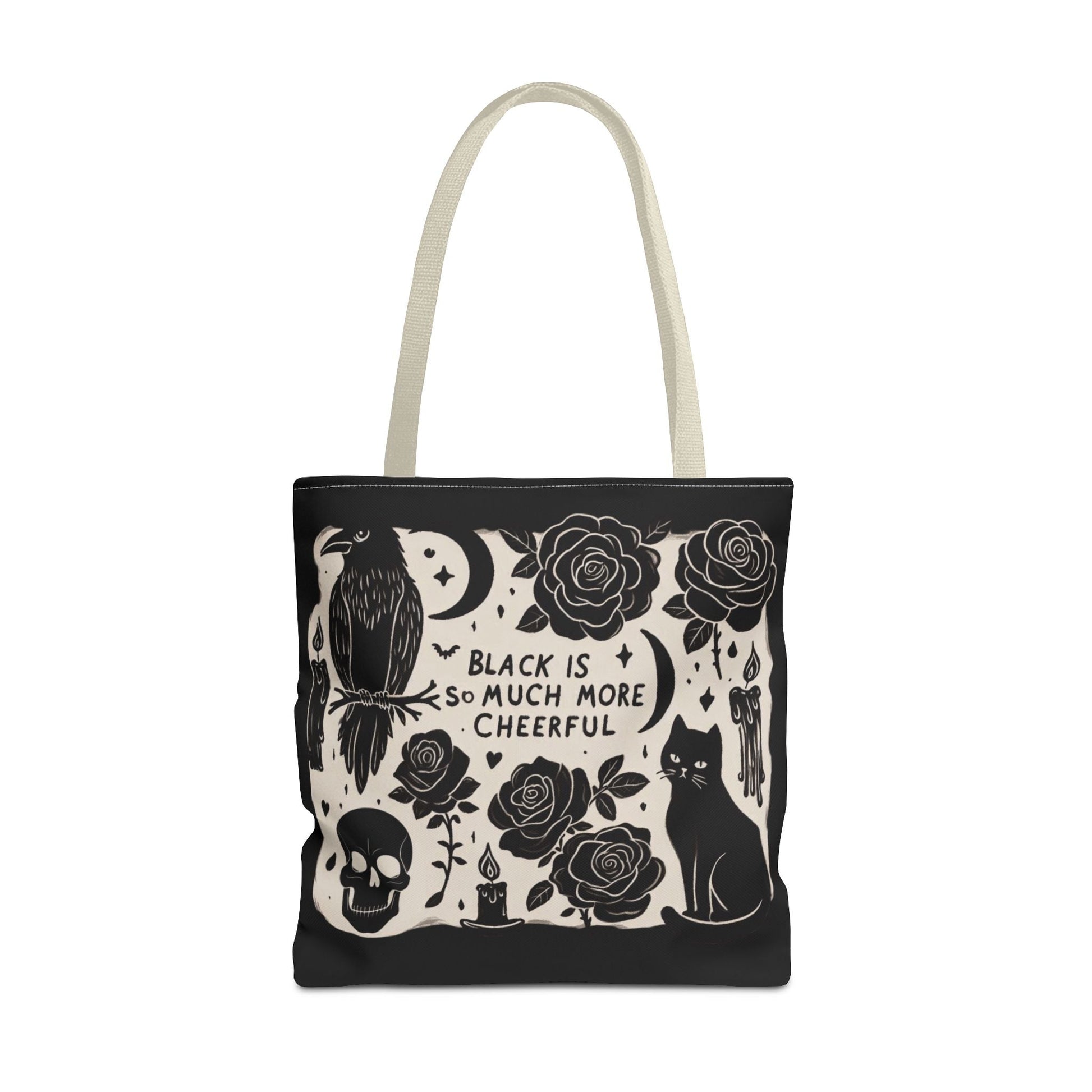 Black Is So Much More Cheerful Tote BagBagsVTZdesigns18" × 18''BeigeAccessoriesAll Over PrintAssembled in the USA