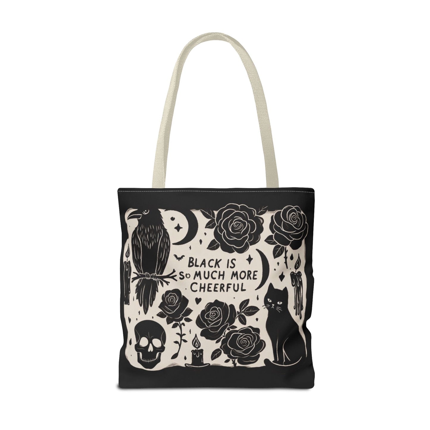 Black Is So Much More Cheerful Tote BagBagsVTZdesigns18" × 18''BeigeAccessoriesAll Over PrintAssembled in the USA