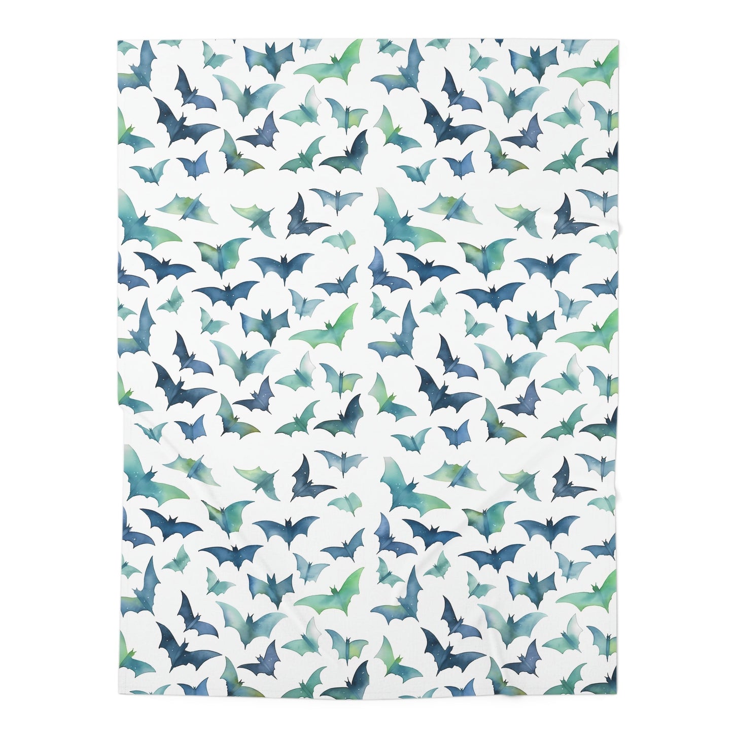 Blue Green Watercolor Bats Boys Baby Swaddle BlanketHome DecorVTZdesigns30" × 40"WhiteAccessoriesAll Over PrintAOP