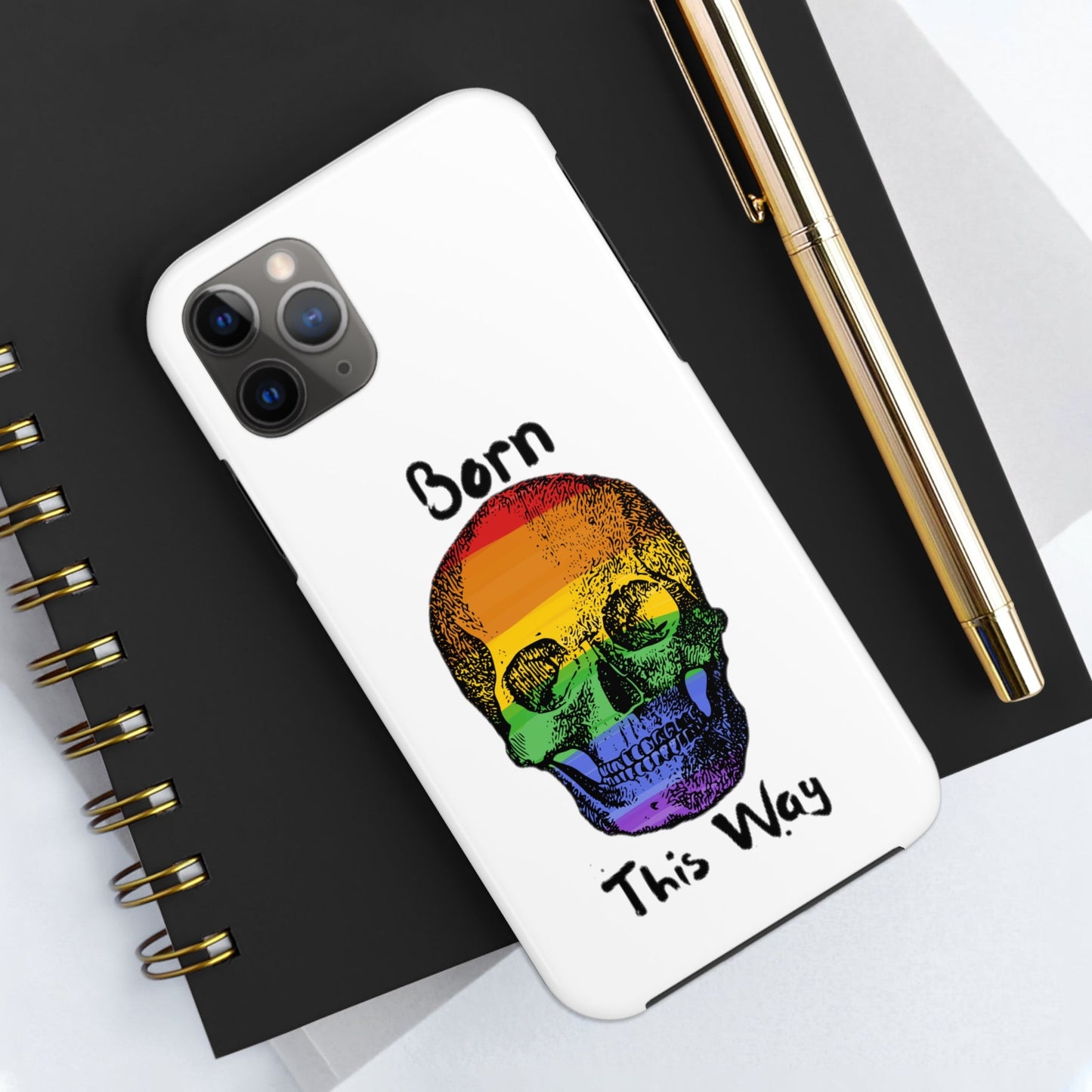 Born This Way Skeleton Pride Tough Phone Cases for iPhone 7, 8, X, 11, 12, 13, 14 and morePhone CaseVTZdesignsiPhone 11 Pro MaxAccessoriesGlossyiPhone Cases