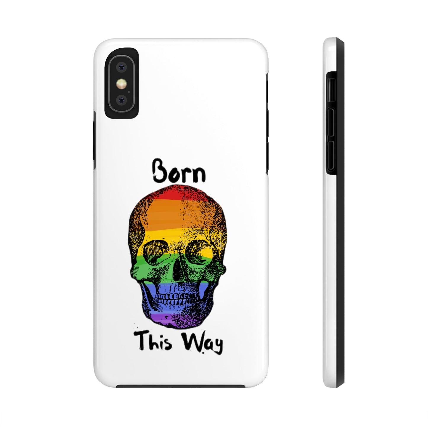 Born This Way Skeleton Pride Tough Phone Cases for iPhone 7, 8, X, 11, 12, 13, 14 and morePhone CaseVTZdesignsiPhone XSAccessoriesGlossyiPhone Cases