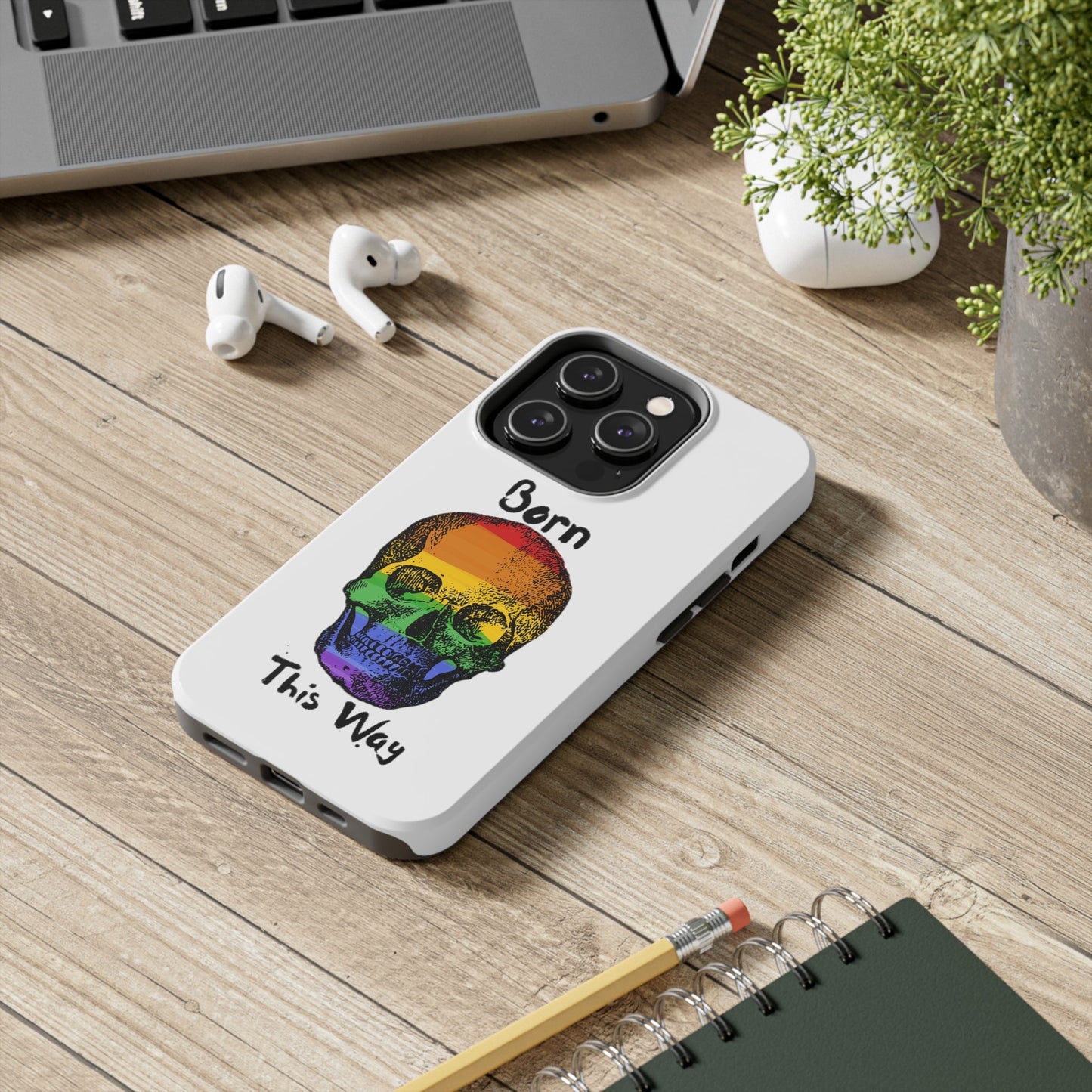 Born This Way Skeleton Pride Tough Phone Cases for iPhone 7, 8, X, 11, 12, 13, 14 and morePhone CaseVTZdesignsiPhone 14 ProAccessoriesGlossyiPhone Cases