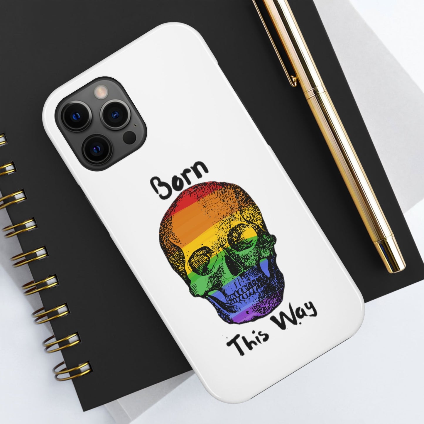 Born This Way Skeleton Pride Tough Phone Cases for iPhone 7, 8, X, 11, 12, 13, 14 and morePhone CaseVTZdesignsiPhone 12 Pro MaxAccessoriesGlossyiPhone Cases
