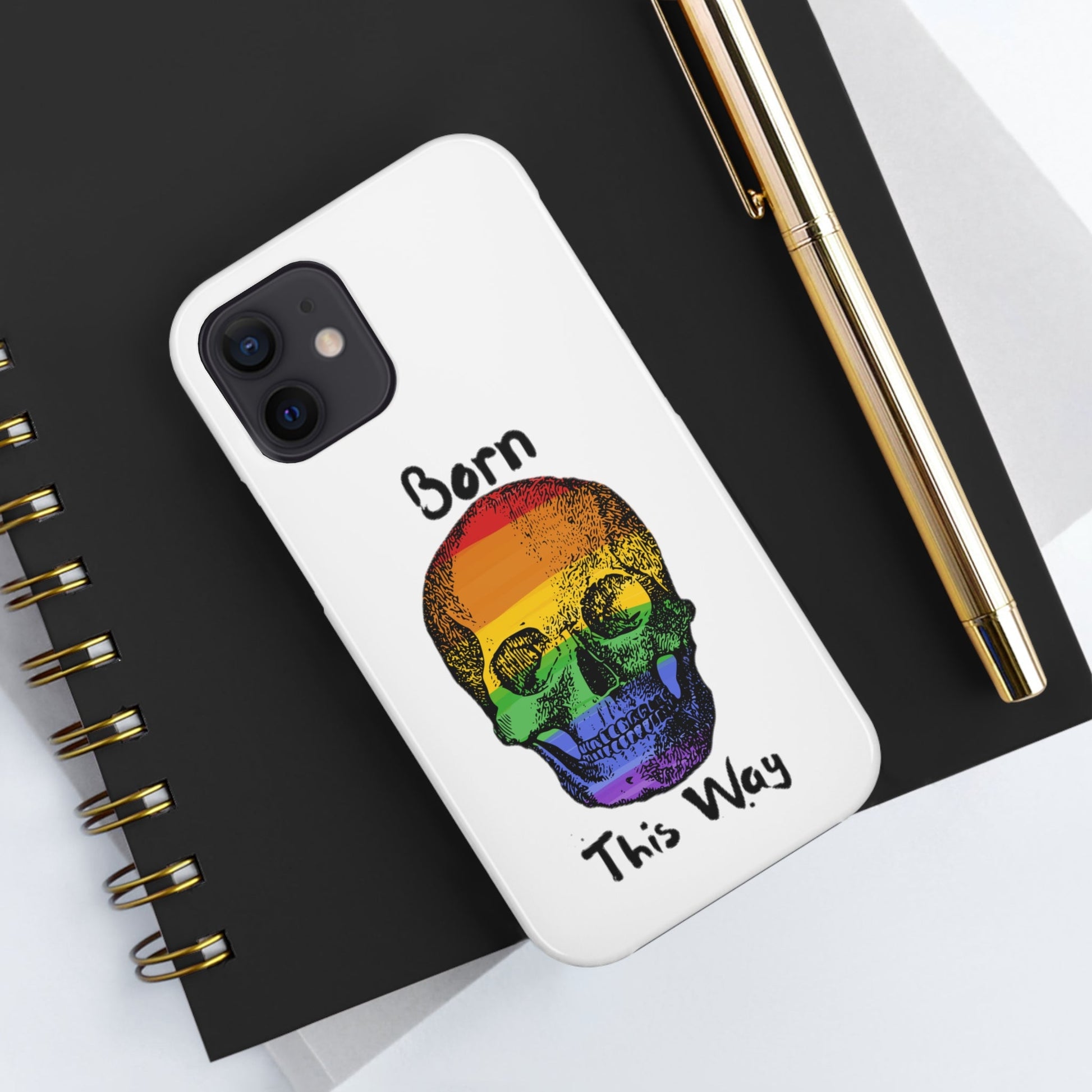 Born This Way Skeleton Pride Tough Phone Cases for iPhone 7, 8, X, 11, 12, 13, 14 and morePhone CaseVTZdesignsiPhone 12 MiniAccessoriesGlossyiPhone Cases