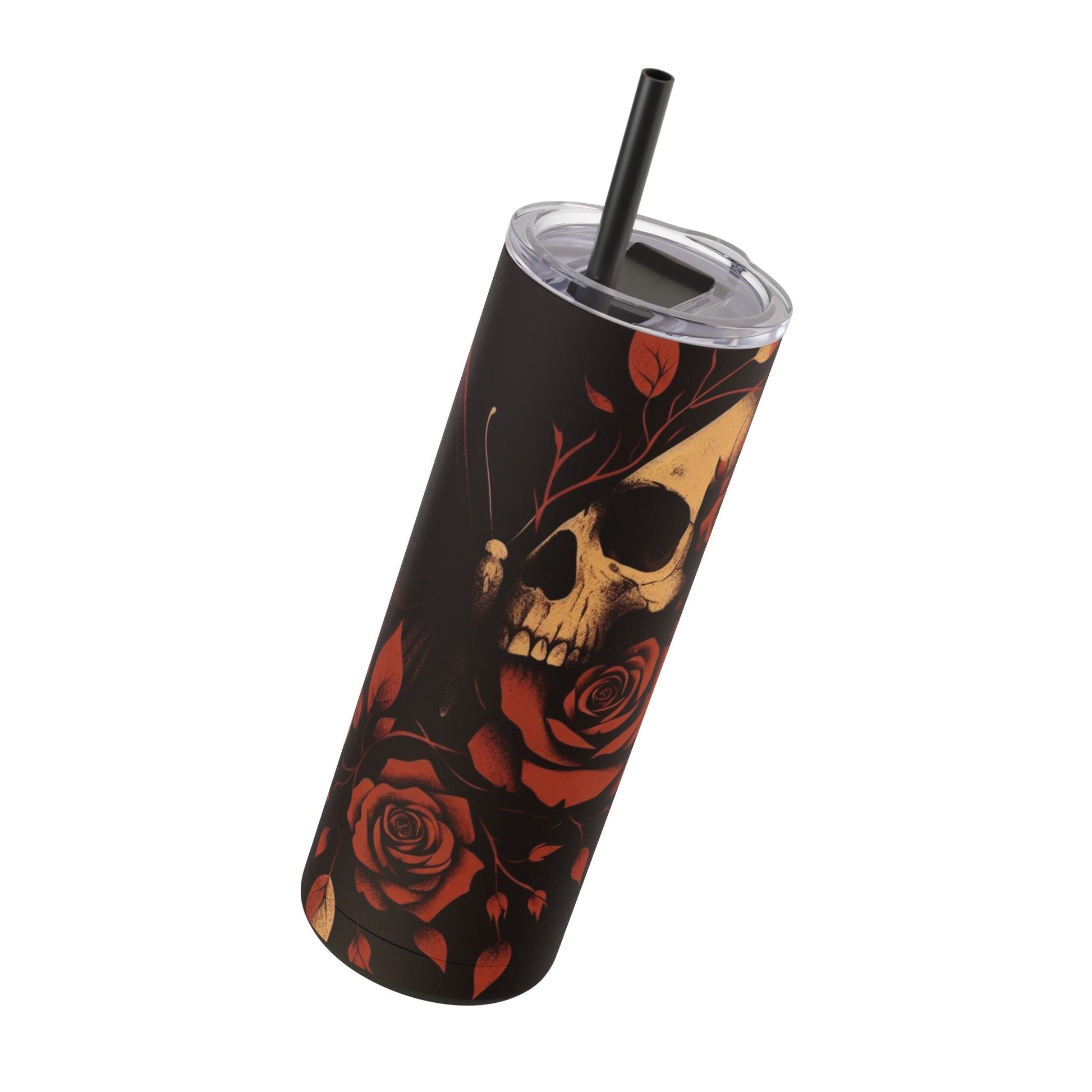 Butterfly Skull With Roses Matte TumblerMugVTZdesignsBlack20ozMatte20 ozacademiaBottles & Tumblers