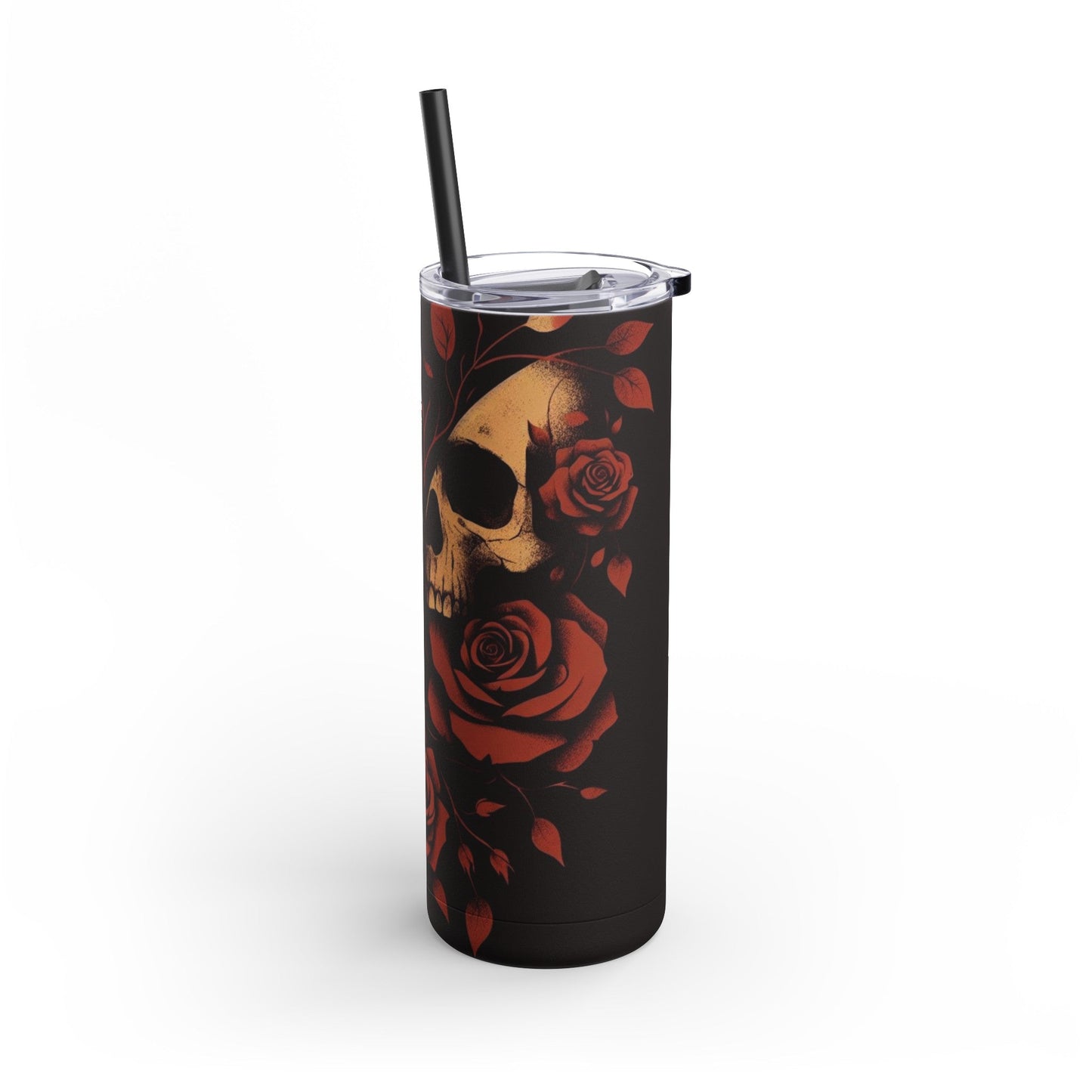 Butterfly Skull With Roses Matte TumblerMugVTZdesignsBlack20ozMatte20 ozacademiaBottles & Tumblers