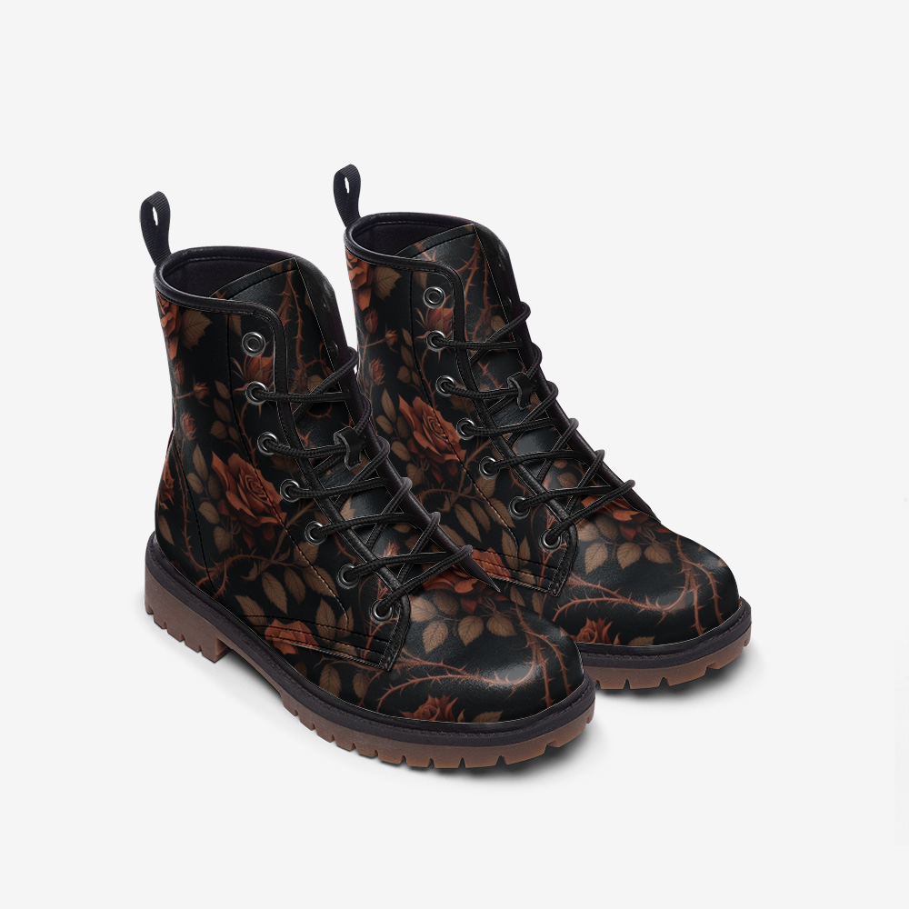 Roses and Vines Combat Boots