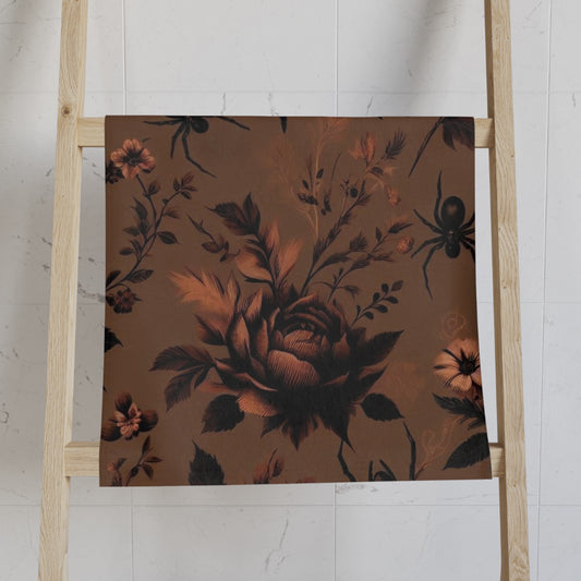 Autumn Florals and Spiders Hand Towel