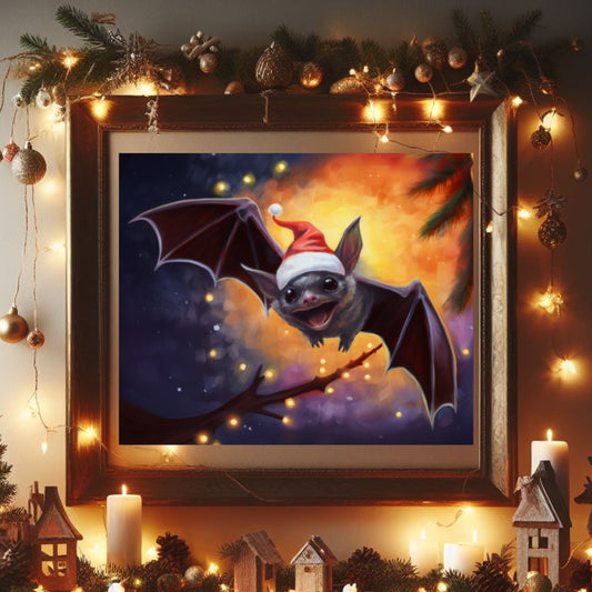 Christmas Bat PosterVTZdesigns5″×7″art printbatsbatty