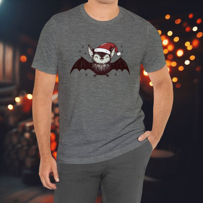 Christmas Bat Short Sleeve Tee ShirtT - ShirtVTZdesignsDeep HeatherXSbatschristmasclothing