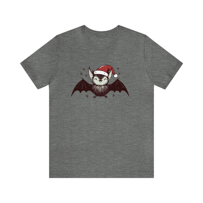 Christmas Bat Short Sleeve Tee ShirtT - ShirtVTZdesignsDeep HeatherXSbatschristmasclothing