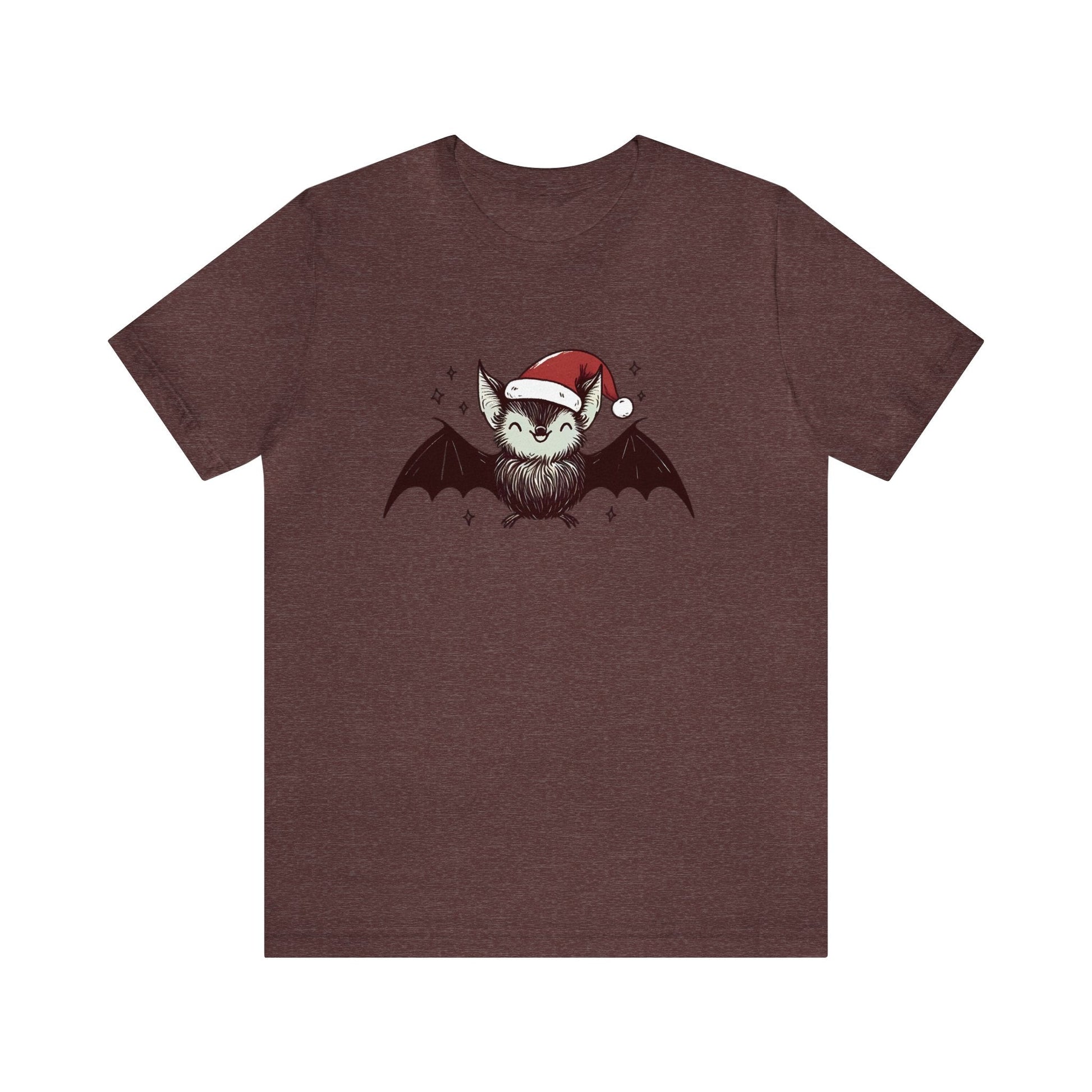 Christmas Bat Short Sleeve Tee ShirtT - ShirtVTZdesignsHeather MaroonXSbatschristmasclothing