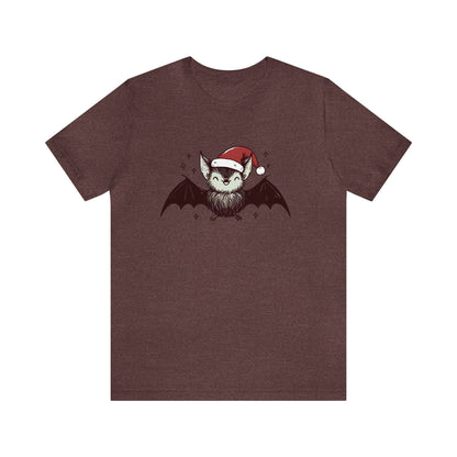 Christmas Bat Short Sleeve Tee ShirtT - ShirtVTZdesignsHeather MaroonXSbatschristmasclothing