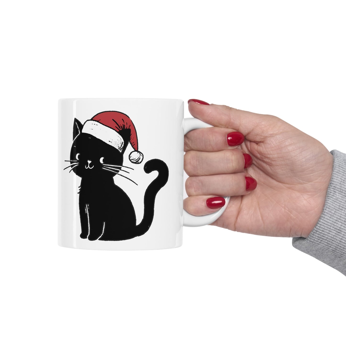 Christmas Cat Ceramic Mug 11ozMugVTZdesigns11oz11ozblack catcat lover