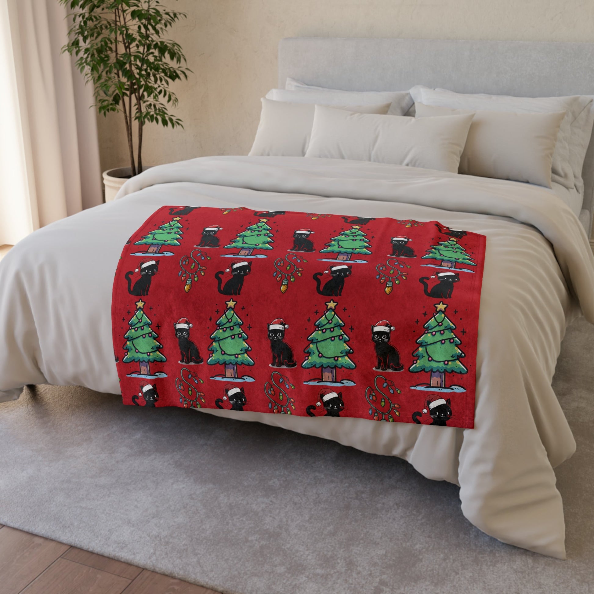 Christmas Cats BlanketHome DecorVTZdesigns30'' × 40''BedBeddingBlankets