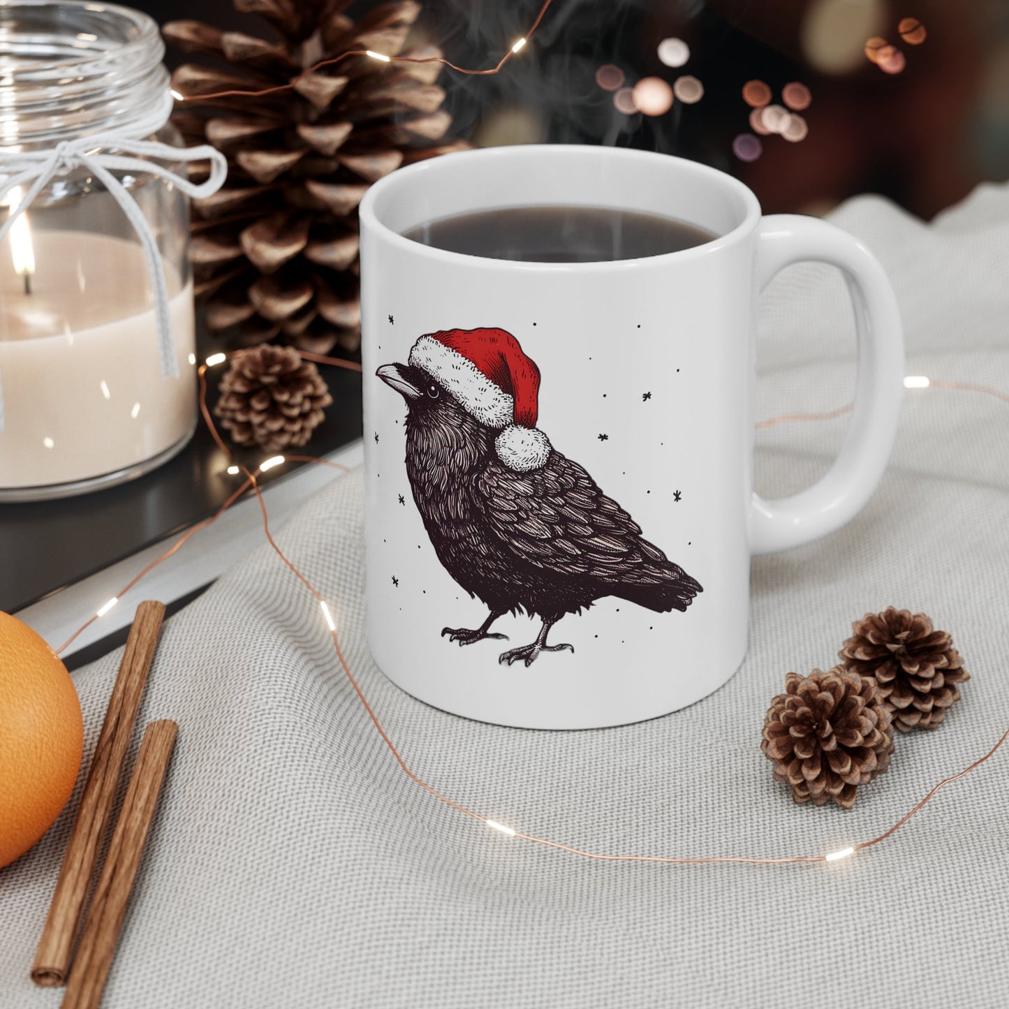 Christmas Raven Ceramic Mug 11ozMugVTZdesigns11oz11ozchristmasCoffee Mugs