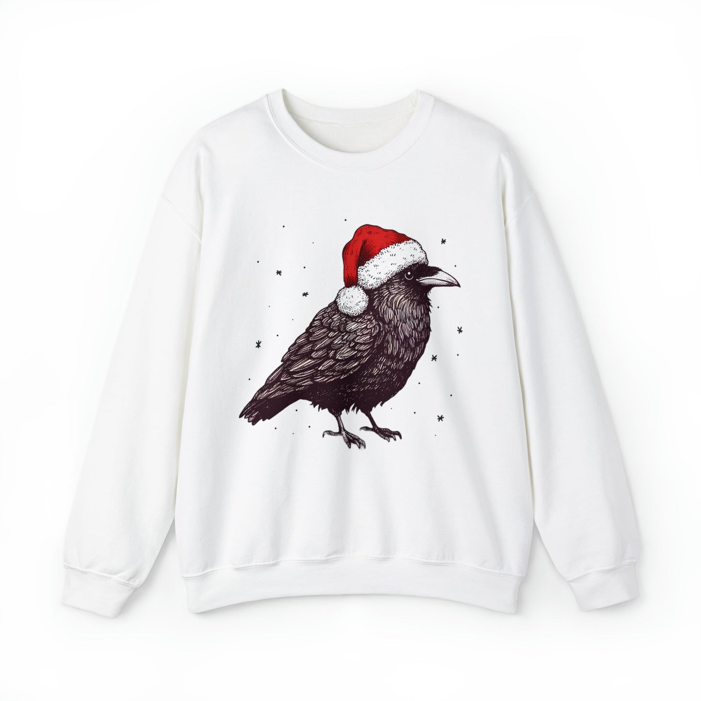 Christmas Raven Crewneck Pullover SweatshirtSweatshirtVTZdesignsSWhitechristmasclothingCrew neck