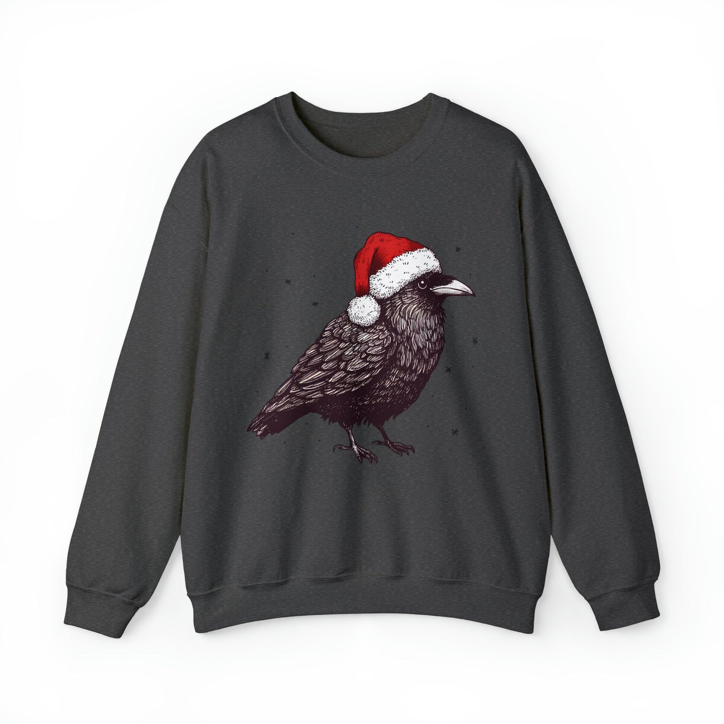 Christmas Raven Crewneck Pullover SweatshirtSweatshirtVTZdesignsSDark HeatherchristmasclothingCrew neck