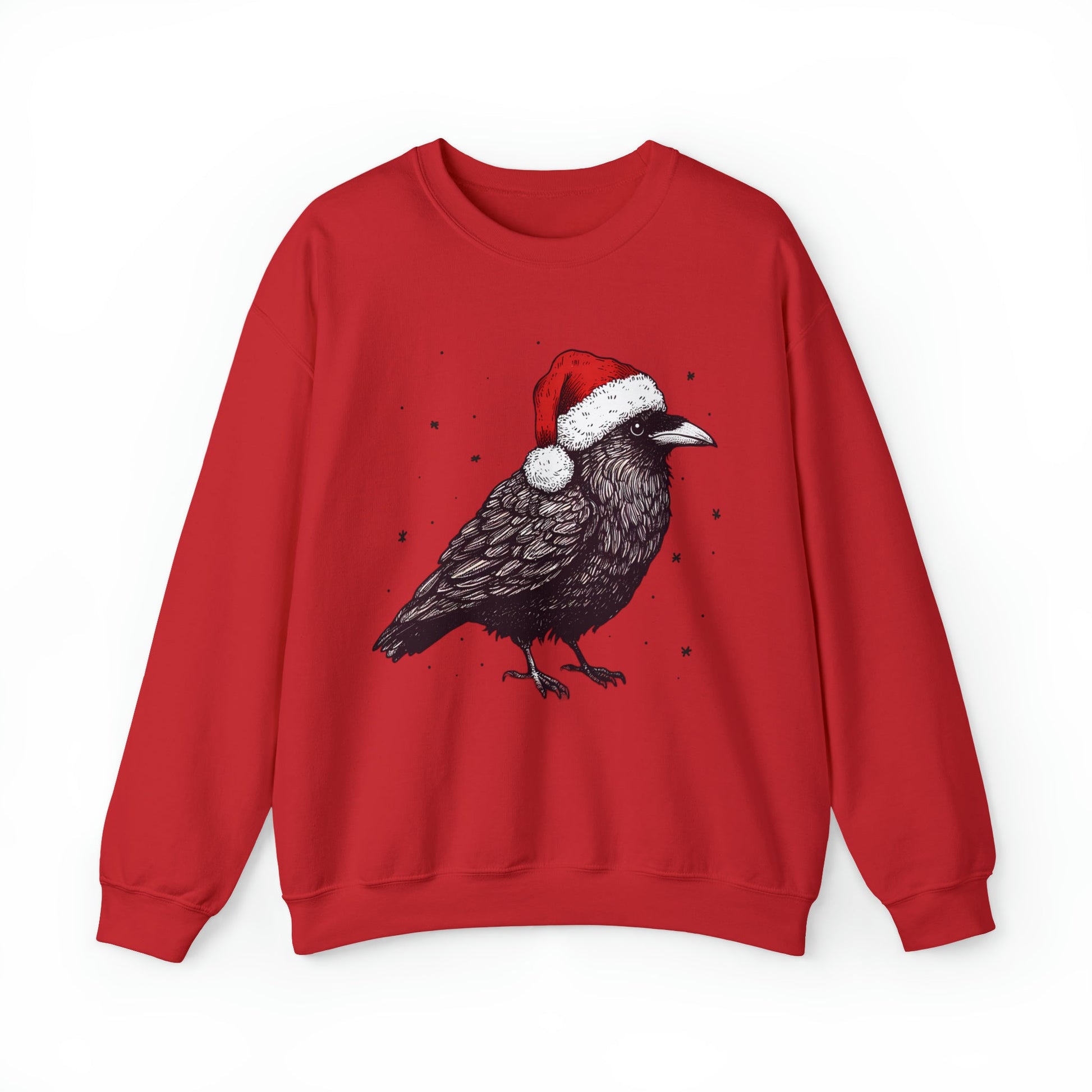 Christmas Raven Crewneck Pullover SweatshirtSweatshirtVTZdesignsSRedchristmasclothingCrew neck